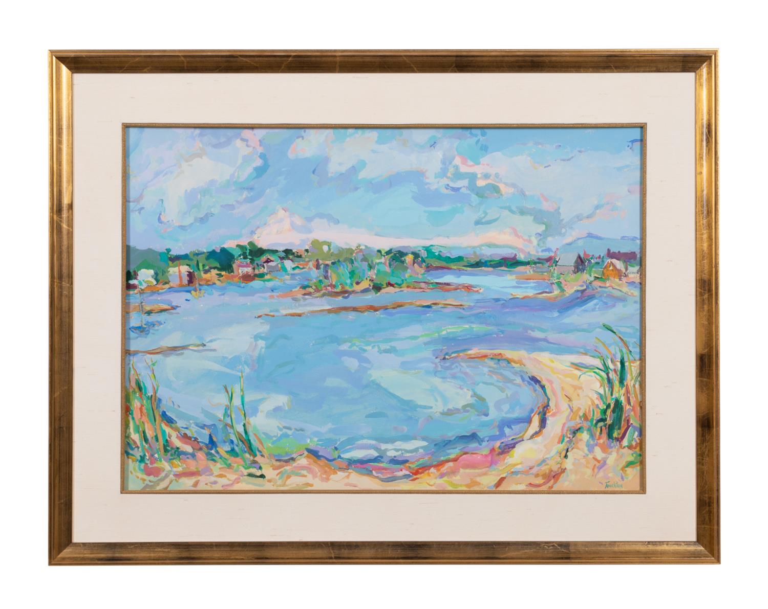 JIM TOUCHTON, 'BEACH SCENE' ACRYLIC