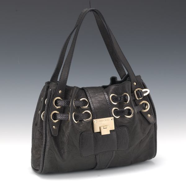 JIMMY CHOO BLACK LEATHER HANDBAG 