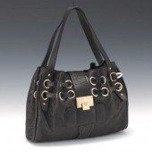 JIMMY CHOO BLACK LEATHER HANDB