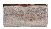 JIMMY CHOO CLUTCH, GOLD AND SI
