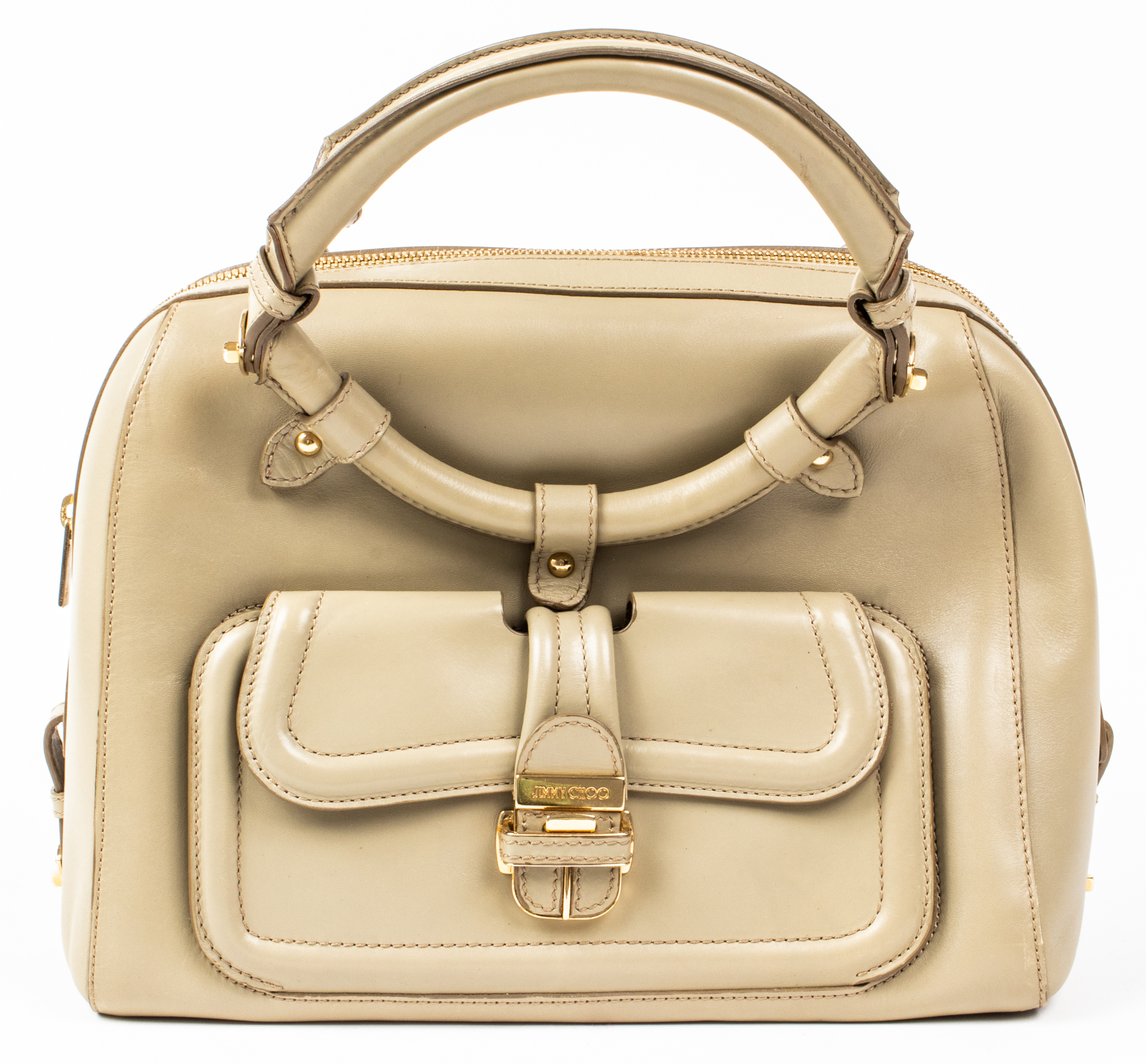 JIMMY CHOO GREY LEATHER HANDBAG