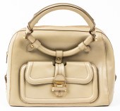 JIMMY CHOO GREY LEATHER HANDBA