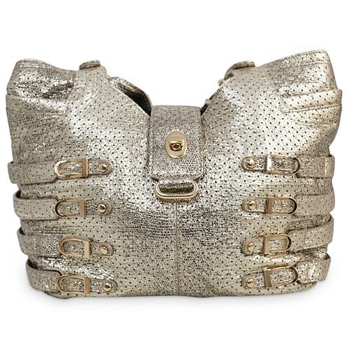 JIMMY CHOO SILVER TONE SHOULDER