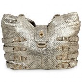 JIMMY CHOO SILVER TONE SHOULDE