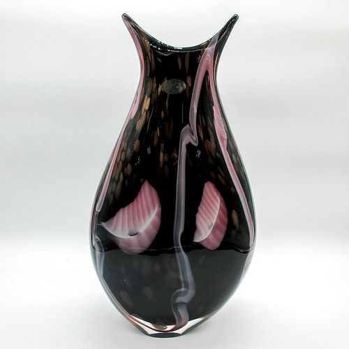 JL HAND BLOWN GLASS ART VASEAn