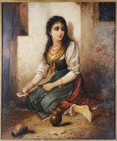 J.L. RONAY, GYPSY GIRL, OIL ON