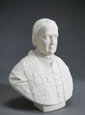 JM MOHR, BISQUE BUST OF POPE P