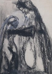 JOACHIM PROBST GOUACHE TWO FIG
