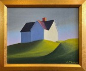 JOAN ALBAUGH OIL ON BOARD "FOG