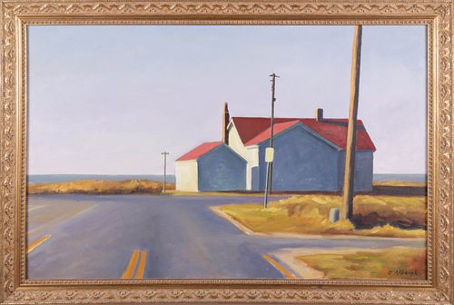 JOAN ALBAUGH OIL ON PANEL "HOUSE AT