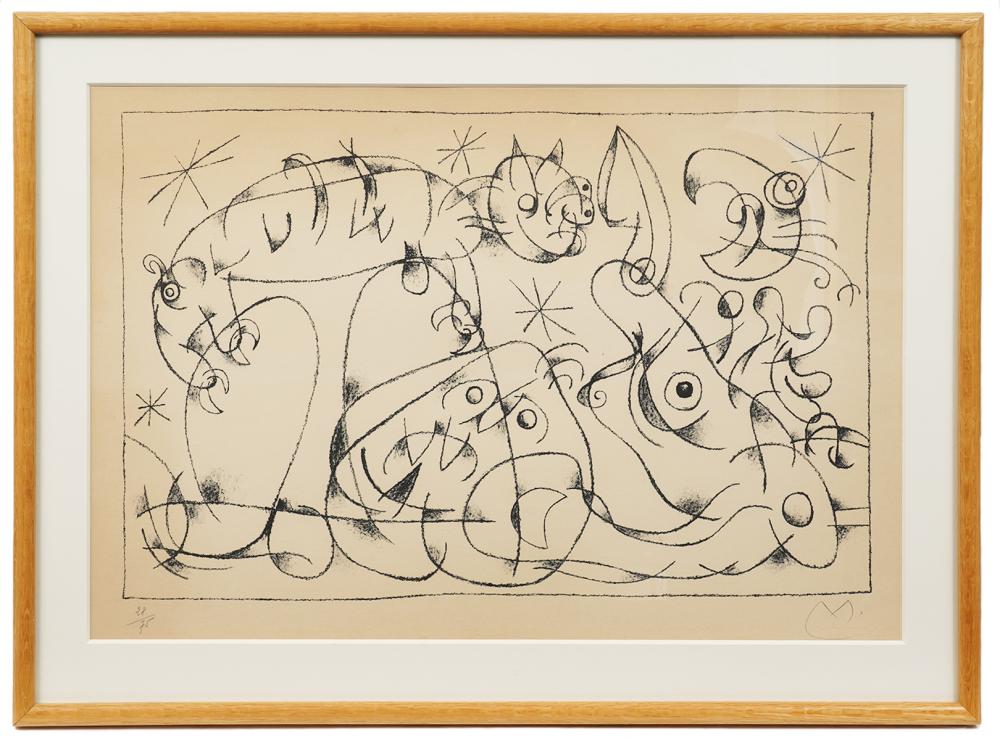 JOAN MIRO 'CATS' BLACK