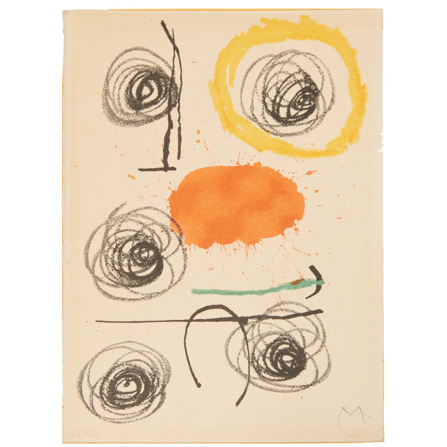JOAN MIRO, COLOR LITHOGRAPH, 1964