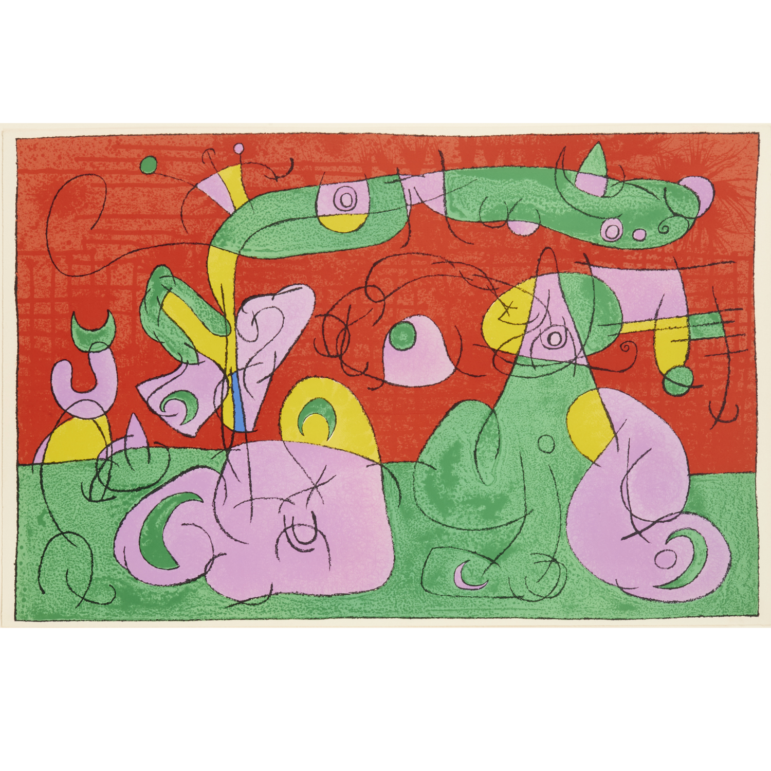 JOAN MIRO, COLOR LITHOGRAPH, 1966