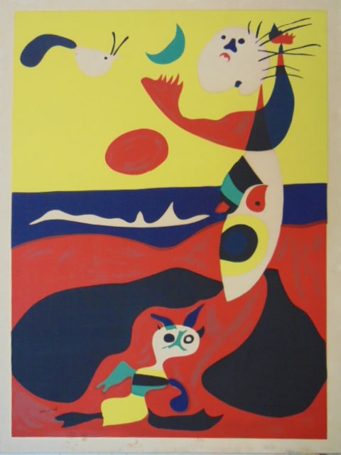 JOAN MIRO LITHOGRAPH ON BOARD
