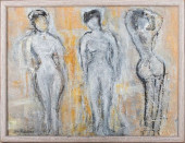 JOAN SHAPIRO 3 NUDE WOMEN ACRY
