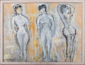 JOAN SHAPIRO 3 NUDE WOMEN ACRY
