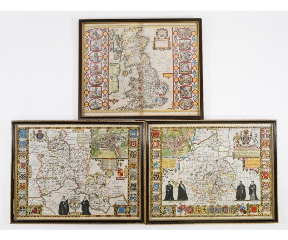 Jodocus Hondius colorful maps of