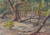 JOE B. PEYTON, BEACH WATERCOLO
