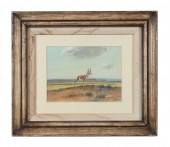 JOE BEELER "HORNED DEER IN FIE