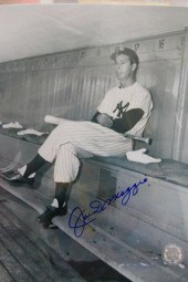 JOE DIMAGGIO AUTOGRAPHED 8" X