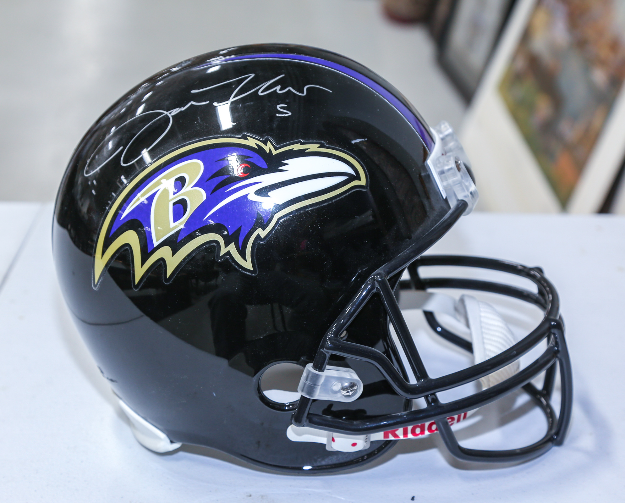 JOE FLACCO SIGNED FOOTBALL HELMET A