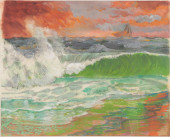 JOE LASKER - BREAKER - GOUACHE