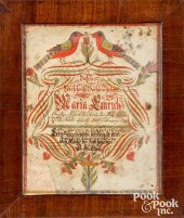 JOHANN ADAM EYER FRAKTUR BIRTH