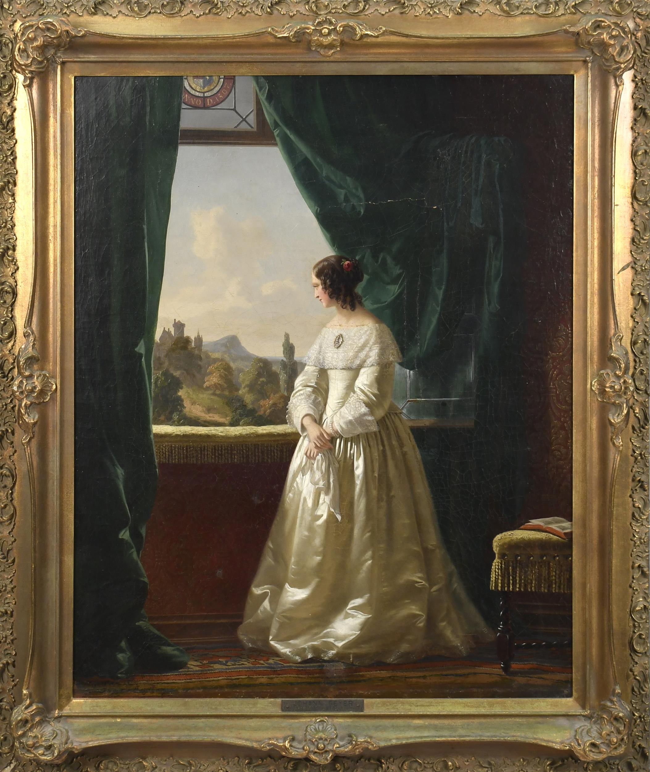 JOHANN GEYER OIL, YOUNG WOMAN AT