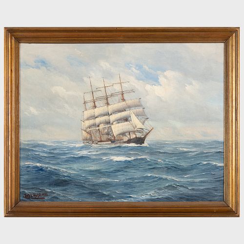 JOHANNES HOLST (1880-1965): SHIP AT