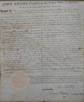 JOHN ADAMS LAND GRANT SIGNED A