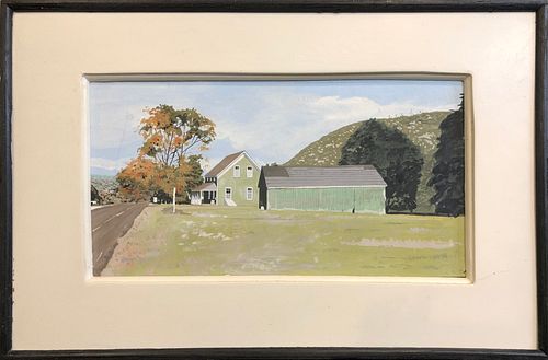 JOHN AUSTIN TEMPERA ON BOARD "GREEN