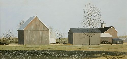 JOHN AUSTIN TEMPERA ON PANEL "RED