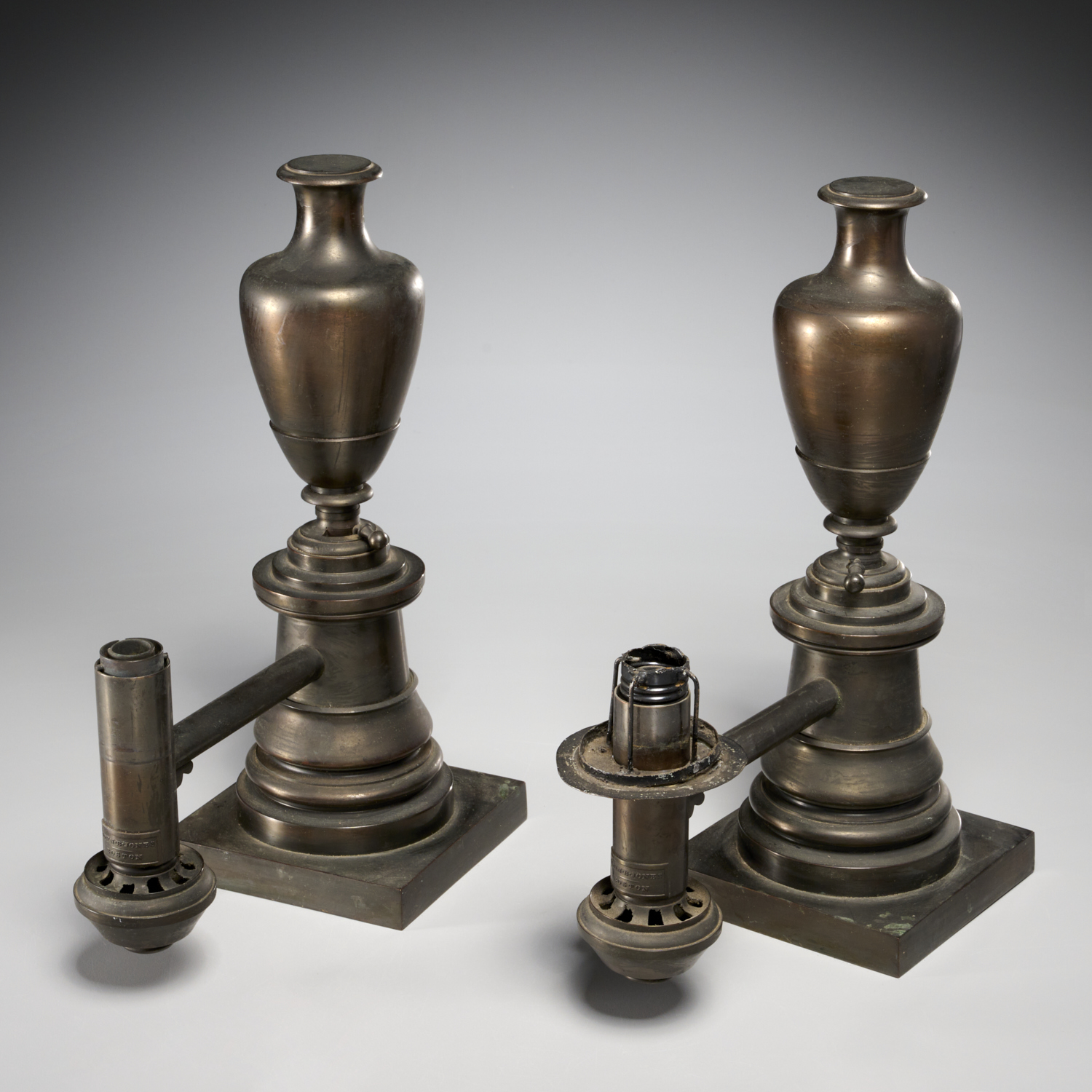 JOHN B. JONES, PAIR ARGAND LAMPS