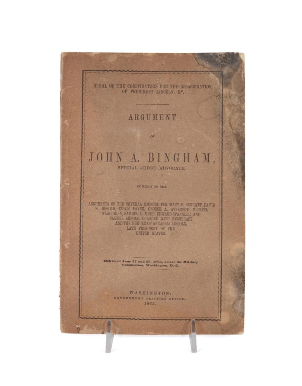 JOHN BINGHAM, LINCOLN ASSASSINATION