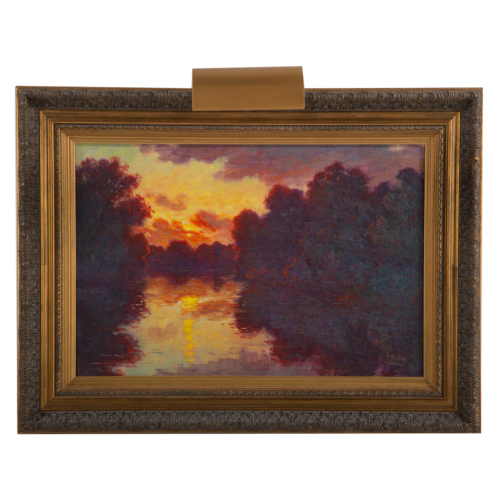 JOHN BRANDON SILLS. LAKE AT SUNSET,