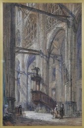 JOHN BURGESS, 19C WATERCOLOR,