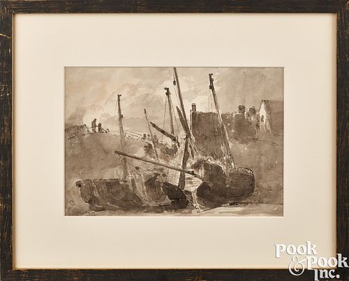 JOHN CONSTABLE, WATERCOLOR AND