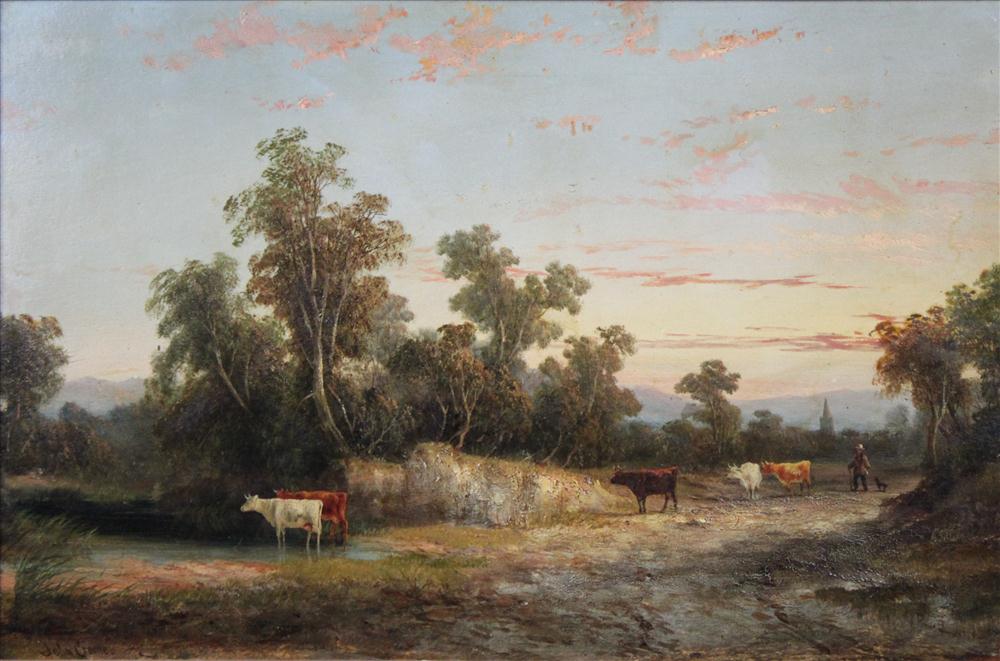 JOHN CROME CATTLE IN LANDSCAPE