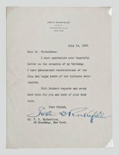 John D. Rockefeller signed let