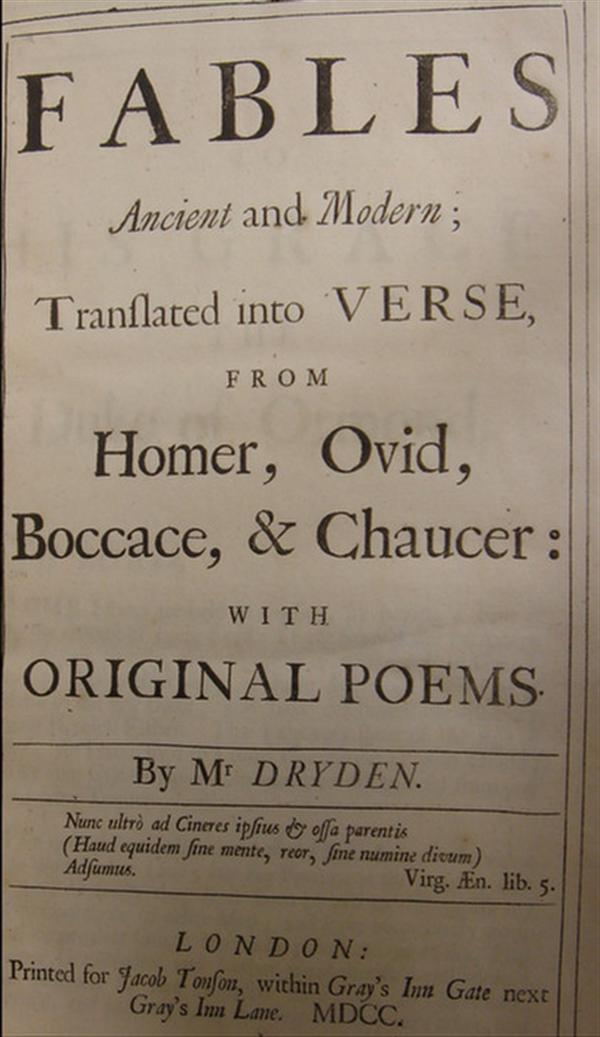 John Dryden, Fables Ancient and