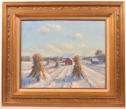 JOHN E. BERNINGER OIL ON BOARD FARM