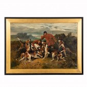 JOHN EMMS, HUNT SCENE, ENGLISH