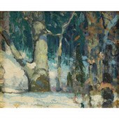 JOHN F. CARLSON, OIL ON BOARD