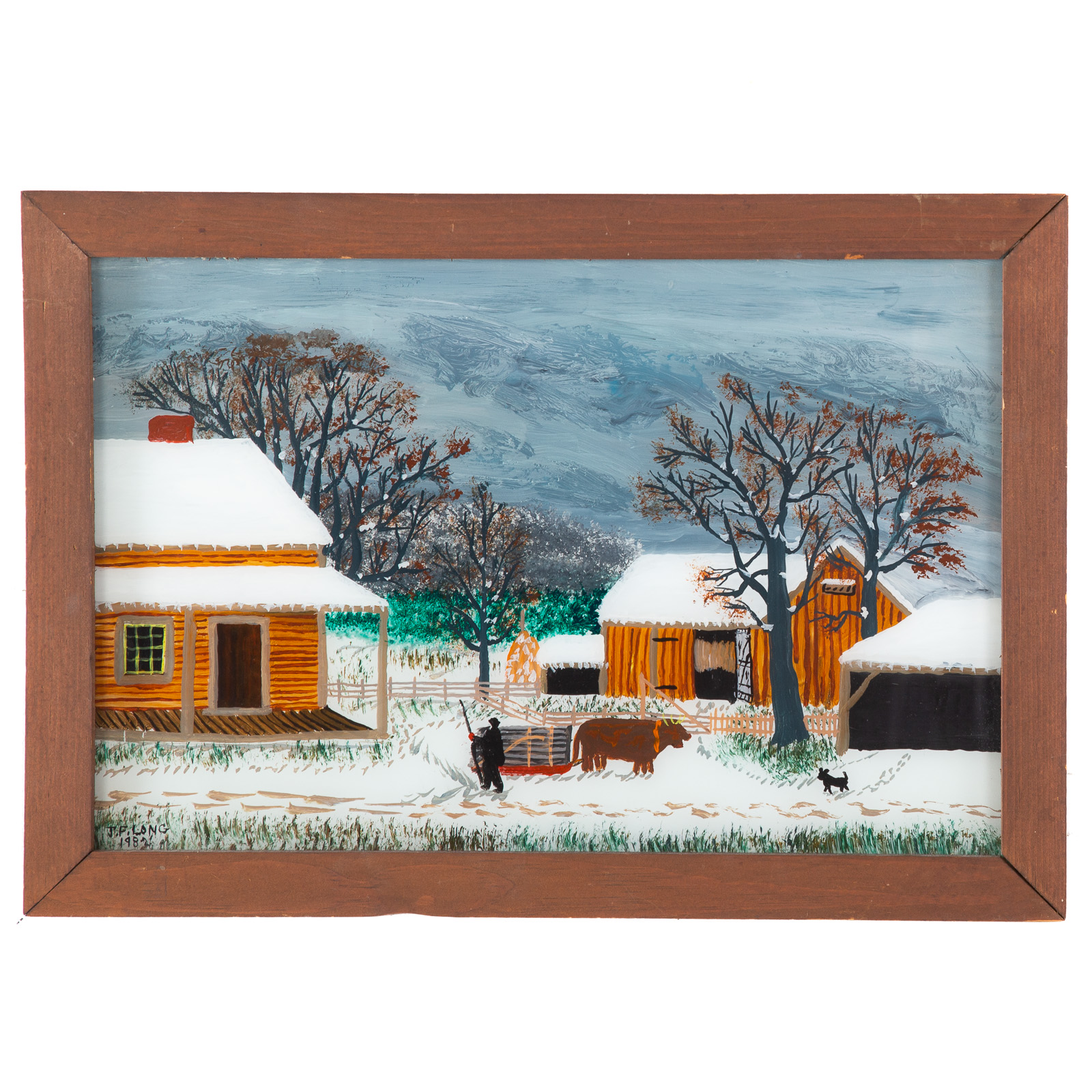 JOHN F. LONG. FARM SCENE, REVERSE