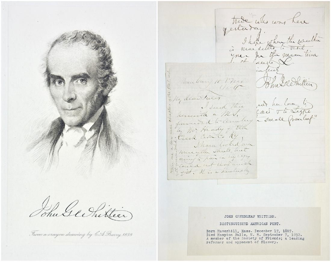 JOHN GREENLEAF WHITTIER TWO WRITTEN