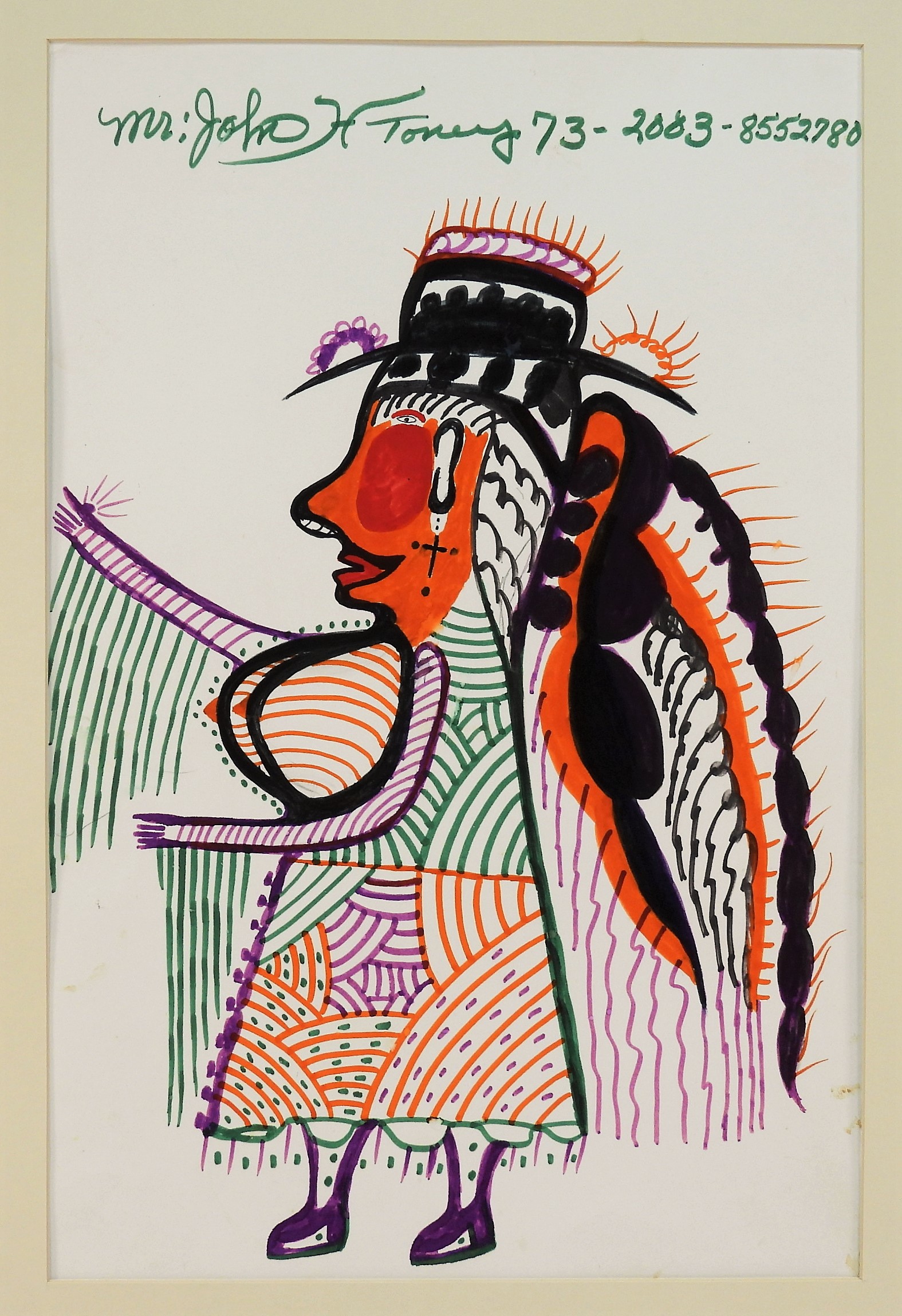 JOHN H. TONEY FOLK ART WOMAN