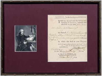 John Hancock signed document,