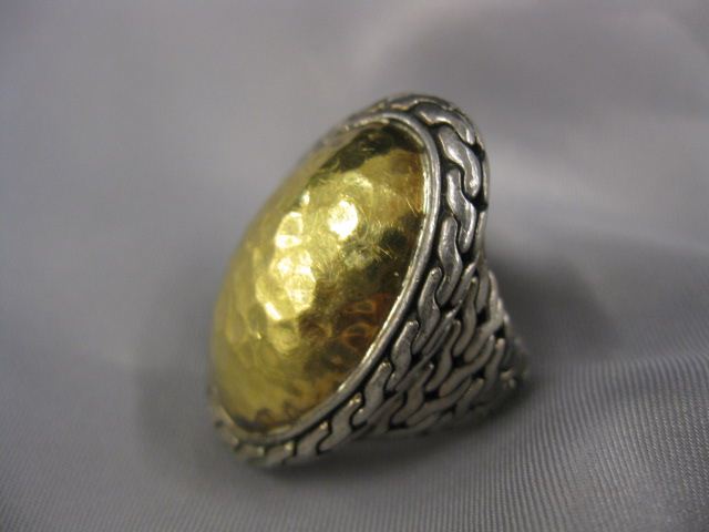 John Hardy 22k Gold & Sterling Ring