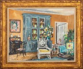 JOHN HULSE INTERIOR SCENE OIL