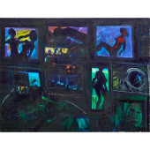 JOHN HULTBERG, LARGE ACRYLIC O